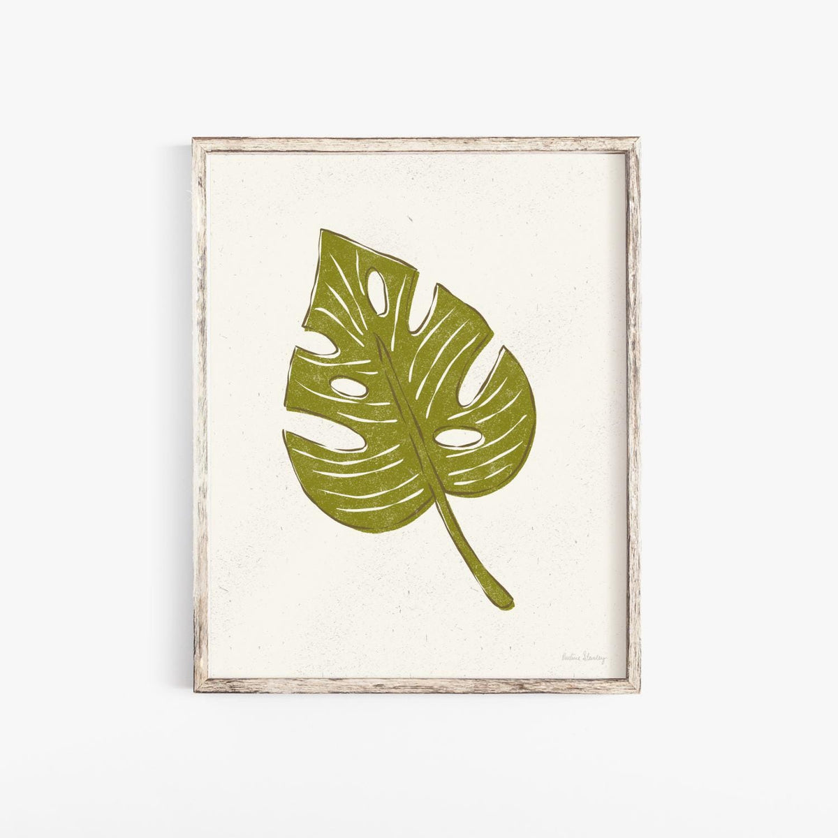 monstera picture frame Monstera Leaf Drawing Wall Art Print