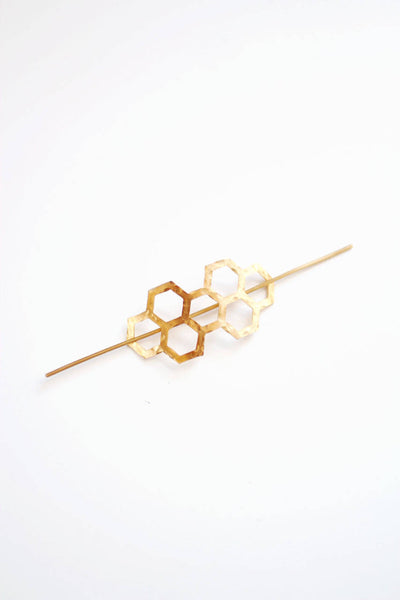 Honeycomb Hair Pin | Brass Hair Clip | Brass Hair Slide | Hair Barrette | Hair Accessories