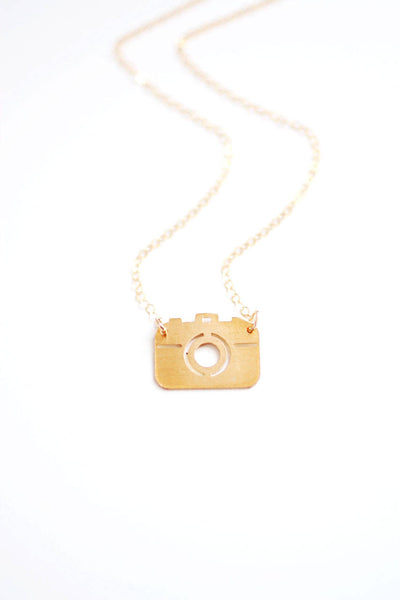 Tiny Camera Necklace | Brass Necklace | Sterling Silver Necklace | 14k Gold Filled Necklace