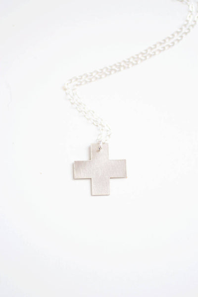 Minimalist Swiss Cross Necklace | Brass Necklace | 14k Gold Filled Necklace | Sterling Silver | Minimalist Necklace | Minimal Jewelry