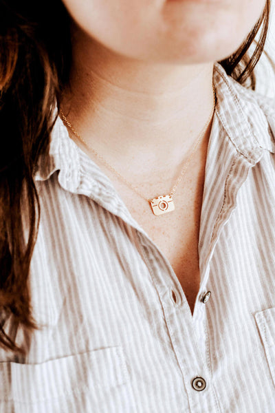 Tiny Camera Necklace | Brass Necklace | Sterling Silver Necklace | 14k Gold Filled Necklace