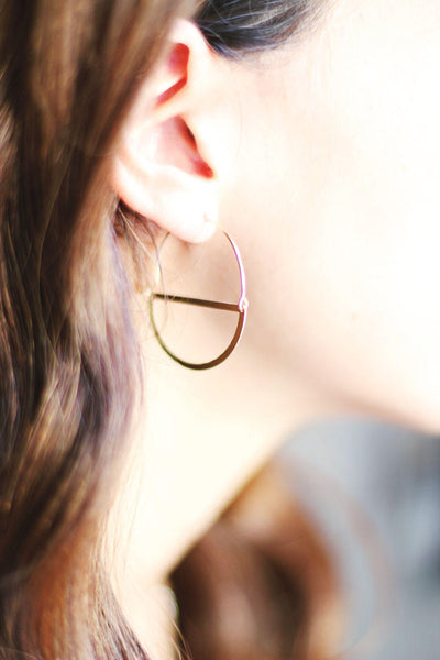 Half Moon Hoop Earrings | Half Circle Earrings | Delicate Earrings | Gold Hoops | Hoop Earrings | Minimal Jewelry | Minimalist Earrings