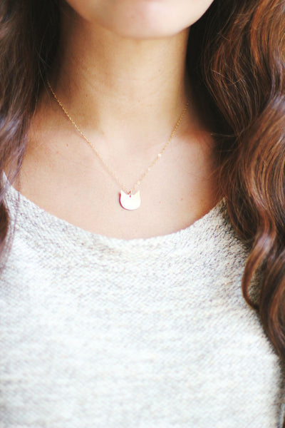Tiny Cat Necklace | Brass | 14k Gold Filled | Sterling Silver