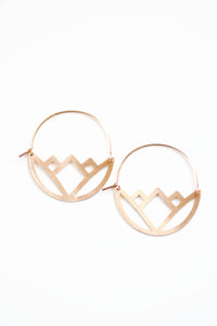 Geometric Lotus Earrings | Lotus Hoops | Gold Lotus Jewelry | Silver Lotus | Flower Earrings | Floral Earrings | Brass Gold Filled Earrings