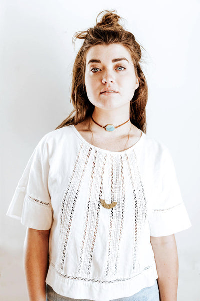 Hammered Half Moon Rainbow Necklace | Half Moon Necklace | Gold Half Moon | Sterling Half Moon | Long Geometric Necklace | Half Circle