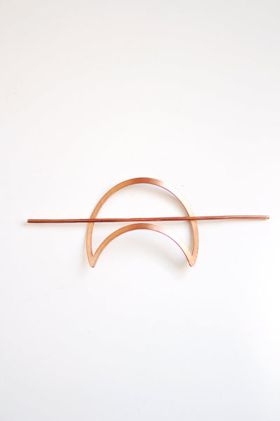 Crescent Moon Hair Pin | Brass Hair Clip | Copper Hair Slide | Hair Barrette | Hair Accessories | Copper Hair Clip | Silver Hair Slide