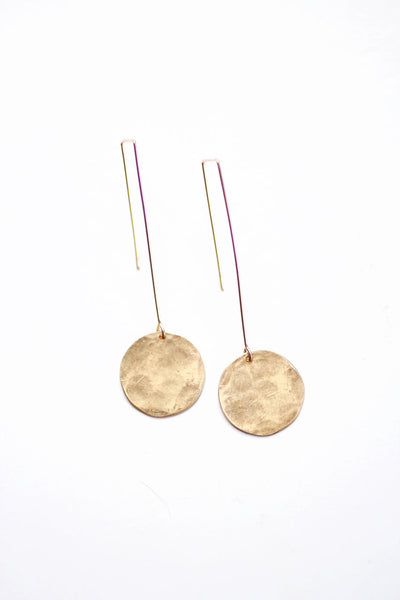 Modern Circle Drop Earrings | Modern Earrings | Circle Earrings | Minimalist Earrings | Geometric Jewelry | Brass Earrings