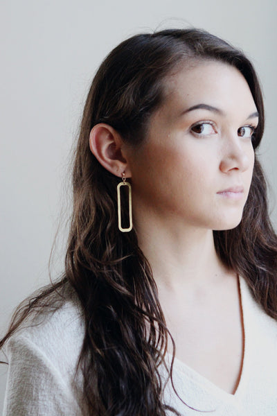 Rectangle Drop Earrings | Rectangle Earrings | Geometric Earrings | Statement Earrings | Statement Jewelry | Minimalist Earrings
