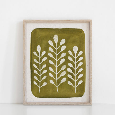 OVERSTOCK SALE 20% Off - Mod Ferns Wall Art Print - Green 
