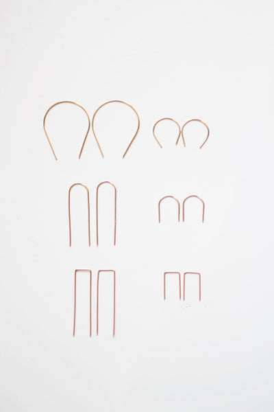 Mini Square Minimalist Wire Earrings