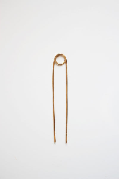 Loop Brass Hair Pin | Brass Hair Clip | Brass Hair Stick | Brass Hair Fork | Brass Hair Accessories | Minimalist Hair