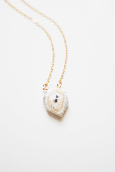 Hexagon Solar Quartz Necklace | Solar Quartz Jewelry | 14k Gold Fill Necklace | Sterling Silver | Gemstone Necklace | Stone Necklace