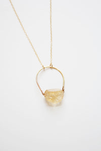 Arch Citrine Raw Crystal Necklace |  Yellow Stone Necklace | Raw Stone Necklace | Citrine Necklace | Raw Stone Jewelry | Citrine Jewelry