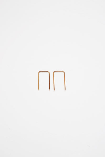 Mini Square Minimalist Wire Earrings