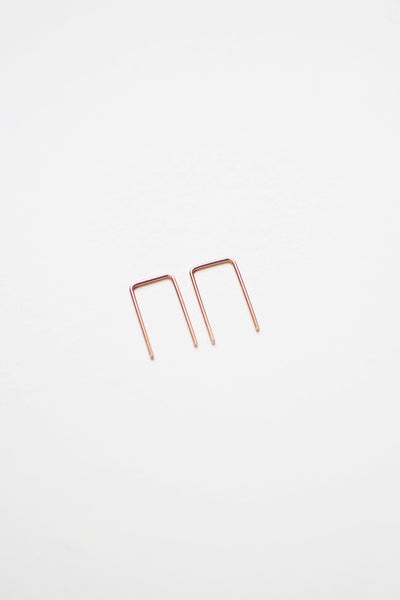 Mini Square Minimalist Wire Earrings