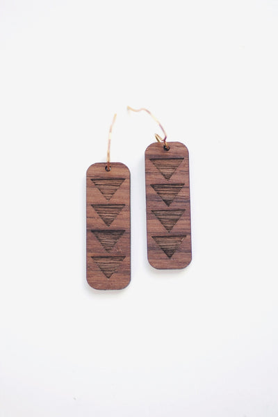 Flying Geese Wood Earrings | Geometric Earrings | Minimalist Earrings | Modern Jewelry | Wood Earrings