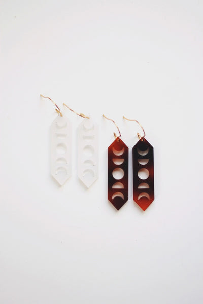 Moon Phases Acrylic Earrings | Moon Earrings | Moon Phases Earrings | Minimalist Earrings | Modern Jewelry | Acrylic Earrings