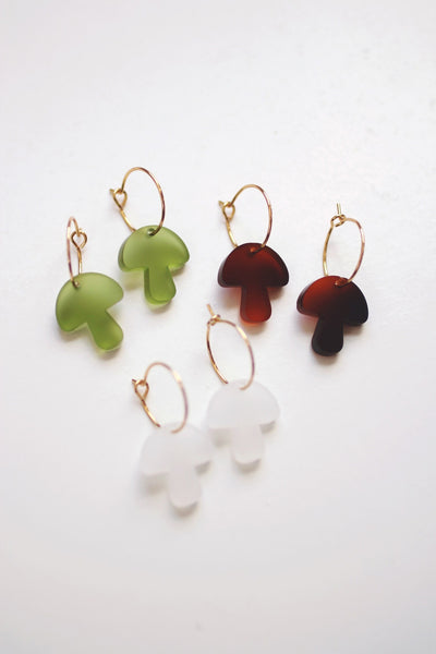 Little Mushroom Acrylic Earrings | Mushroom Earrings | Fungi Earrings | Minimalist Earrings | Modern Jewelry | Acrylic Earrings