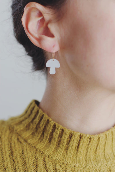 Little Mushroom Acrylic Earrings | Mushroom Earrings | Fungi Earrings | Minimalist Earrings | Modern Jewelry | Acrylic Earrings