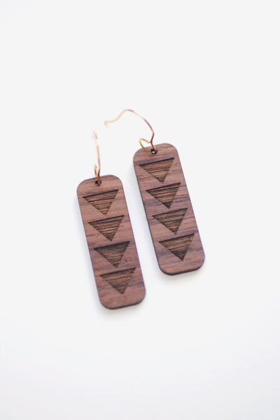 Flying Geese Wood Earrings | Geometric Earrings | Minimalist Earrings | Modern Jewelry | Wood Earrings