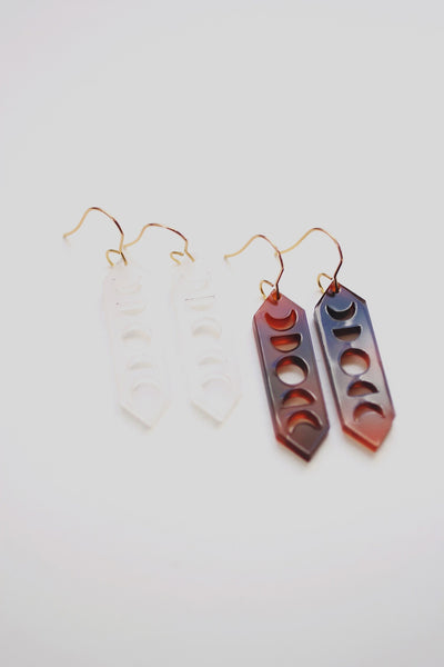 Moon Phases Acrylic Earrings | Moon Earrings | Moon Phases Earrings | Minimalist Earrings | Modern Jewelry | Acrylic Earrings