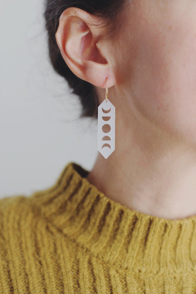 Moon Phases Acrylic Earrings | Moon Earrings | Moon Phases Earrings | Minimalist Earrings | Modern Jewelry | Acrylic Earrings