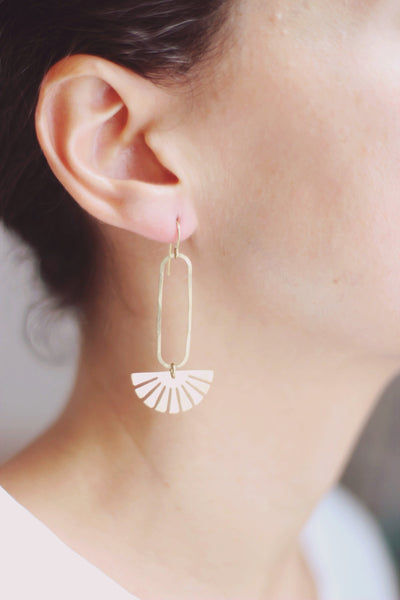 Sunbeam Drop Earrings | Drop Earrings | Hammered Earrings | Minimalist Earrings | Rainbow Earrings | Modern Jewelry | Brass Earrings