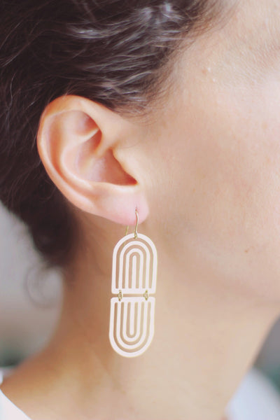 Hammered Mirror Rainbow Earrings | Hammered Earrings | Minimalist Earrings | Rainbow Earrings | Modern Jewelry | Brass Earrings