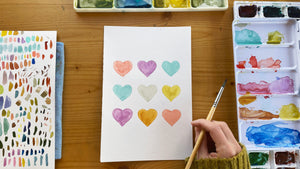 Candy Hearts Painting with Gouache or Watercolor