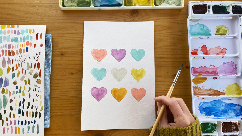 Members Only - Candy Hearts Painting with Gouache or Watercolor