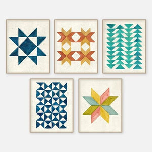 New Quilt Inspired Wall Art Print Series In Watercolor