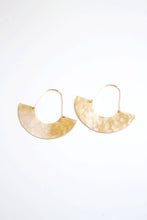 Load image into Gallery viewer, Hammered Half Moon Earrings