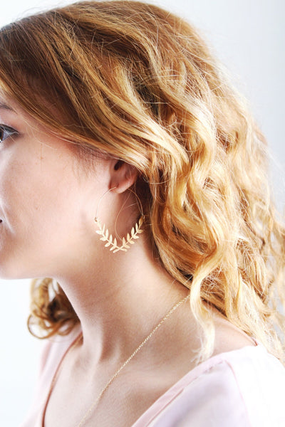 Laurel Wreath Hoop Earrings