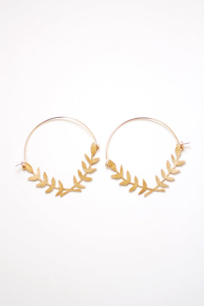 Laurel Wreath Hoop Earrings