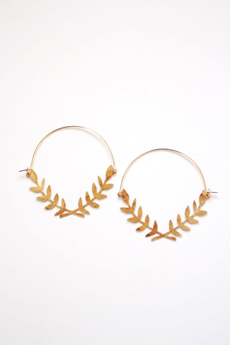 Laurel Wreath Hoop Earrings