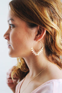 Laurel Wreath Hoop Earrings