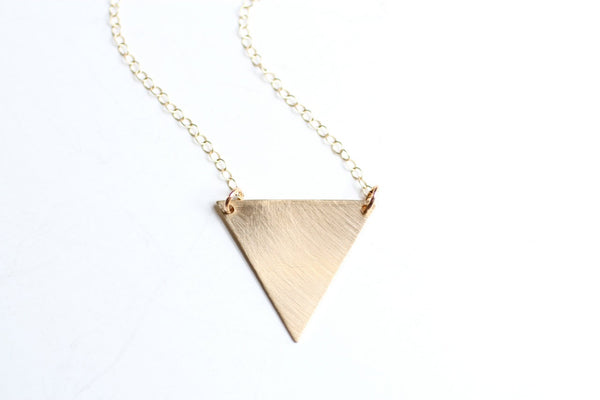 Minimalist Geometric Triangle Necklace | Brass Necklace | 14k Gold Filled Necklace | Sterling Silver Necklace | Geometric Necklace