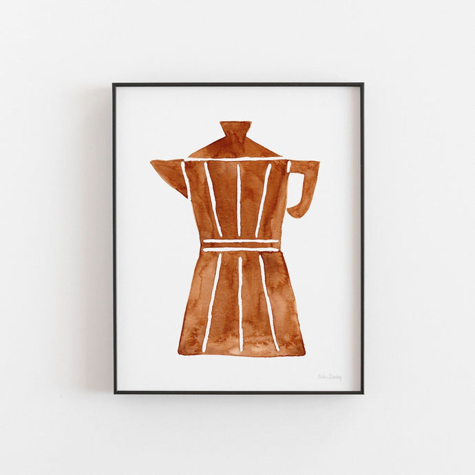 Watercolor Coffee Wall Art Print | Watercolor Art Print | Minimalist Art | Kitchen Art | Coffee Art | Food Art | 5x7 8x10 11x14