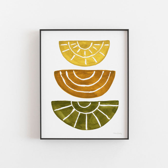 Half Moon Abstract Earth Tones Wall Art Print | Watercolor Art Print | Abstract Art | Earthy Art | Geometric Art | Boho Art | 5x7 8x10 11x14