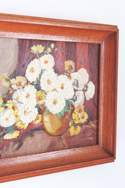 Vintage Wall Art Framed - Flower Still Life Oil Painting