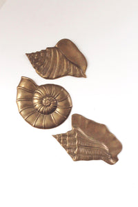 Vintage Brass Seashells Metal Wall Art Set | Vintage Wall Art | Vintage Decor | Mid Century Decor | Minimalist Decor | Beach Decor