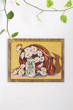 Load image into Gallery viewer, Vintage Crewel Embroidered Daisy Flowers Framed Wall Art | Vintage Embroidery | Embroidered Art | Vintage Art | Vintage Wall Art