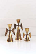 Load image into Gallery viewer, Vintage Brass Angels Candle Stick Holder Set | Vintage Candle Holder | Vintage Christmas Decor | Mid Century Decor | Minimalist Decor