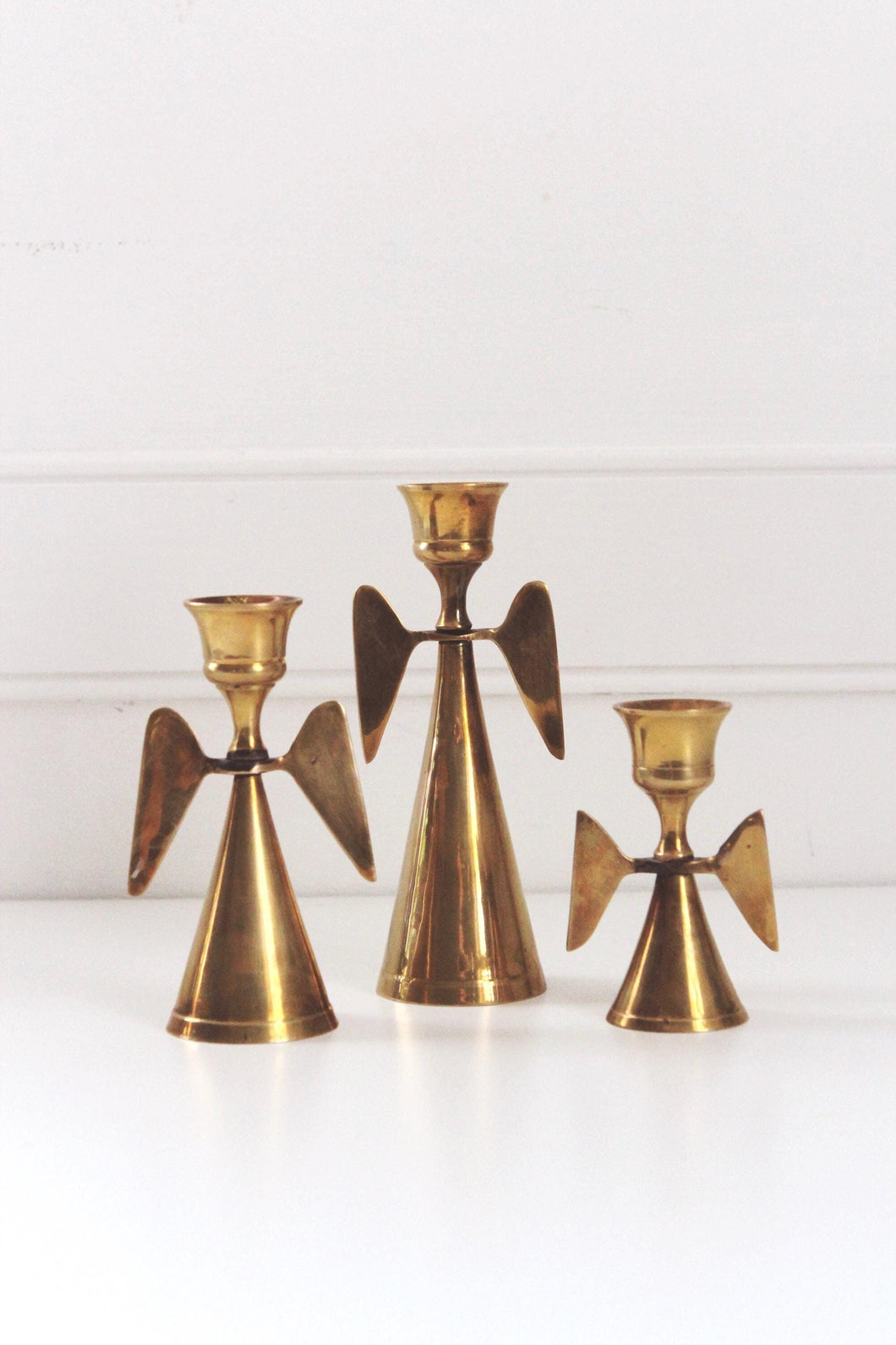 Vintage Brass Angels Candle Stick Holder Set | Vintage Candle Holder | Vintage Christmas Decor | Mid Century Decor | Minimalist Decor