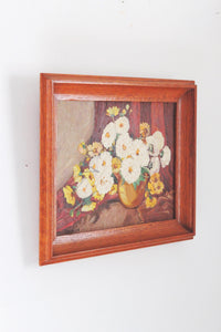 Vintage Wall Art Framed - Flower Still Life Oil Painting | Vintage Painting | Vintage Art Framed | Floral Art | Still Life Art | Moody Art