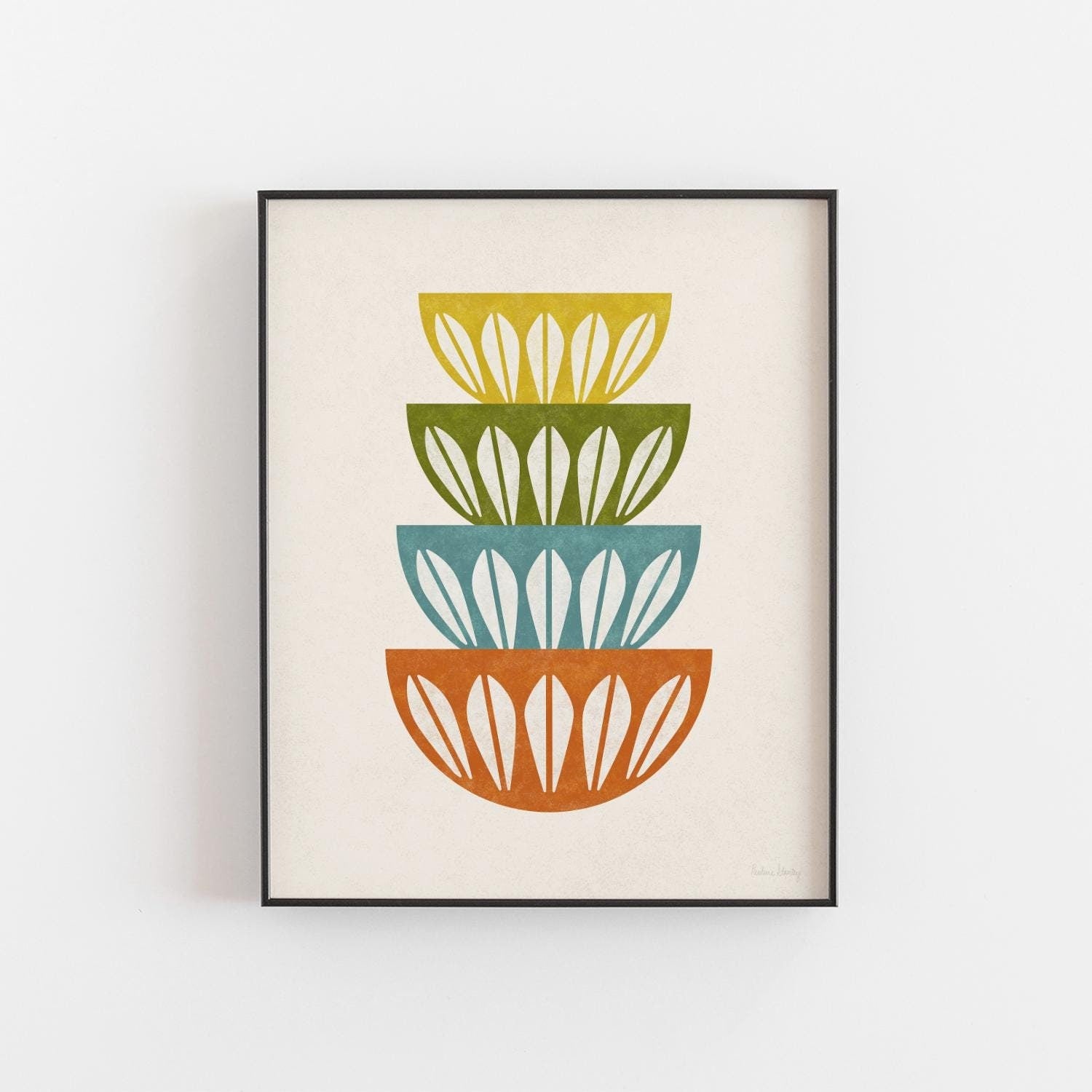 Vintage Cathrineholm Bowls Wall Art Print | Modern Art | Minimalist Art | Cathrineholm Art | Retro Art | Geometric Art | 5x7 | 8x10 | 11x14