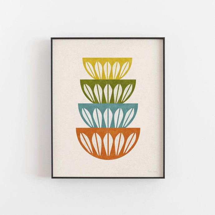 Vintage Cathrineholm Bowls Wall Art Print | Modern Art | Minimalist Art | Cathrineholm Art | Retro Art | Geometric Art | 5x7 | 8x10 | 11x14