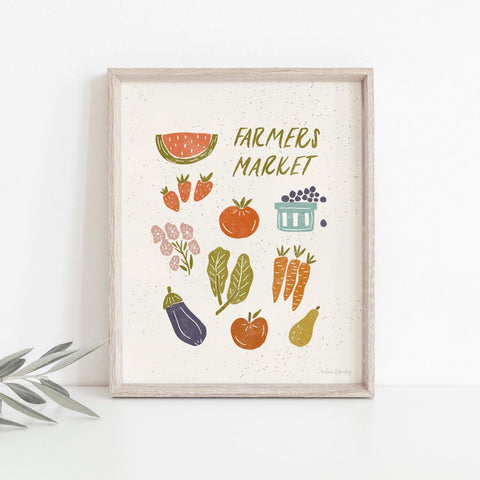 Farmers Market Wall Art Print | Modern Art | Minimalist Art | Nature Art | Plant Art | Geometric Art | Vintage Art 5x7 | 8x10 | 11x14