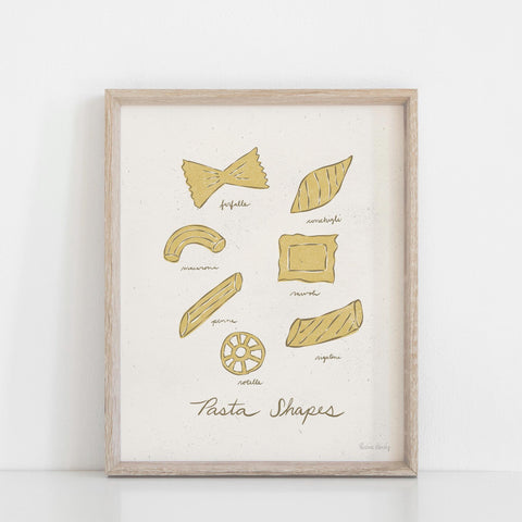 Pasta Shapes Drawing Wall Art Print | Pasta Art | Minimalist Art | Neutral Art | Food Art | Drawing Art | Vintage Art 5x7 | 8x10 | 11x14