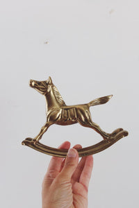 Vintage Brass Rocking Horse Figurine Small